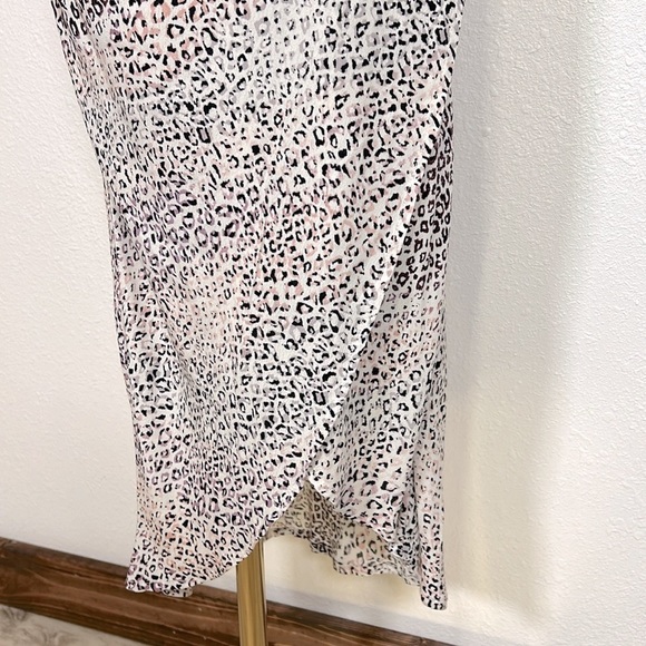 LOVESTITCH Cowl Neck Strappy All Over Pastel Leopard Abstract Print Long Dress - Picture 7 of 9